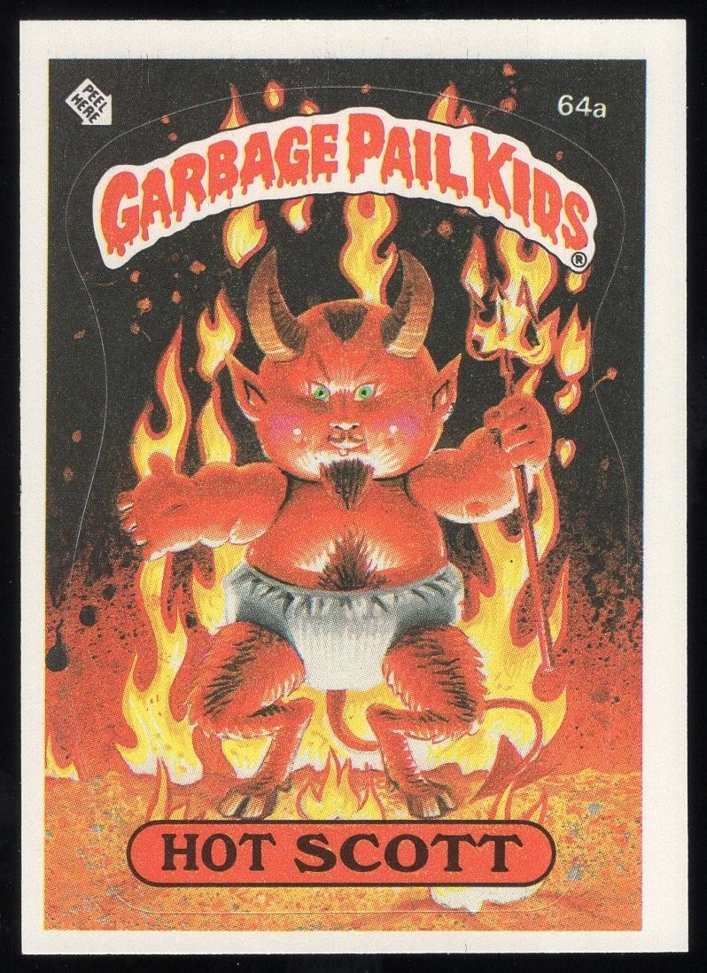 1985 Topps Garbage Pail Kids Series 2 #64a Hot Scott front