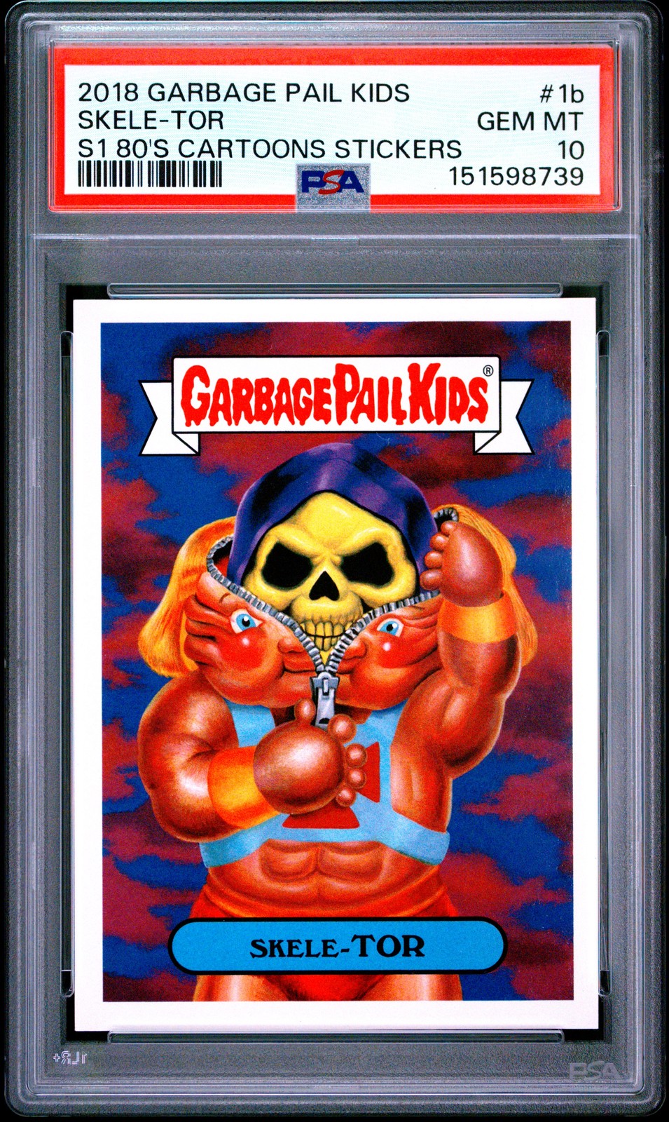 2018 Topps Garbage Pail Kids #1B 80'S Cartoons Skele-Tor front