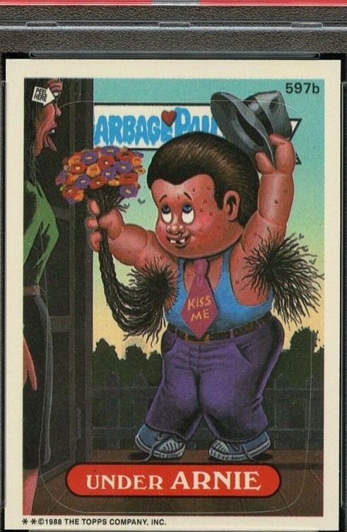 1988 Topps Garbage Pail Kids Series 15 Die-Cut #597b Under Arnie front