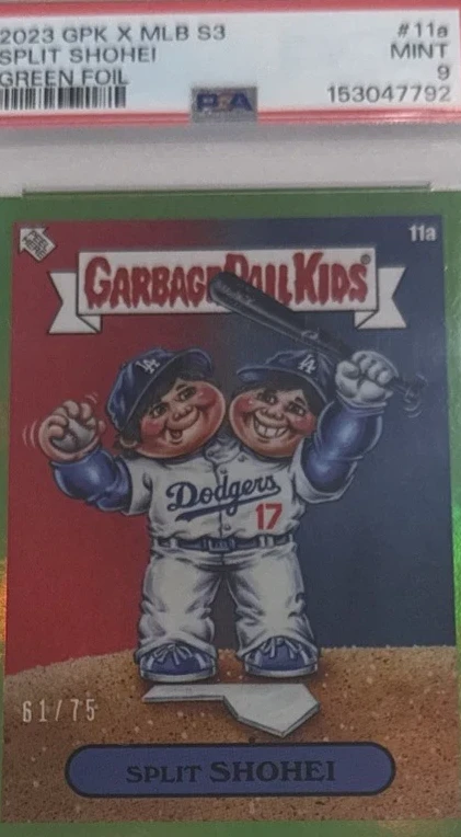 2023 Topps Topps Garbage Pail Kids X Mlb Series 3 Green Foil #11a Split Shohei front