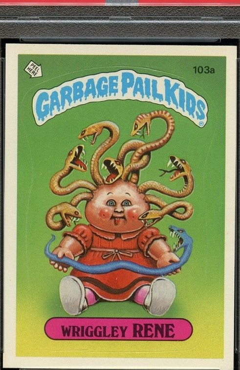 1986 Topps Garbage Pail Kids Series 3 #103a Wriggley Rene front