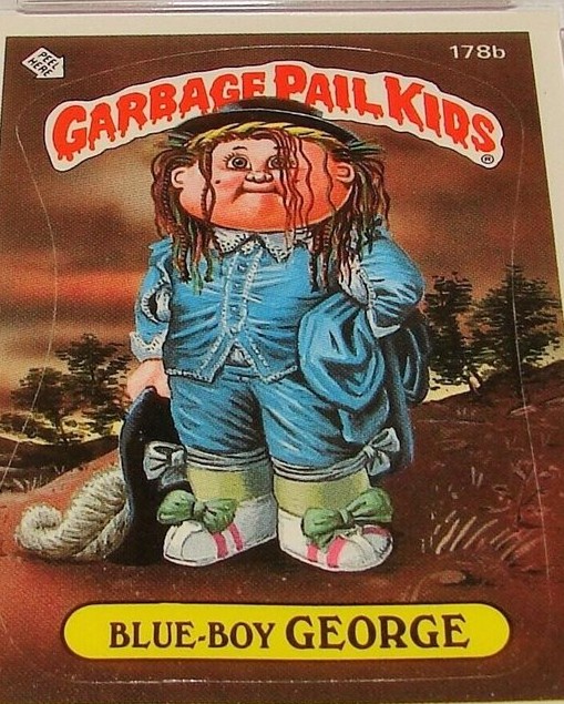 1986 Topps Garbage Pail Kids Stickers Acne Amy Back #178b Blue-Boy George front