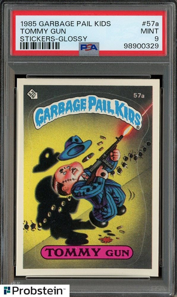 1985 Topps Garbage Pail Kids Series 2 Glossy #57a Tommy Gun front