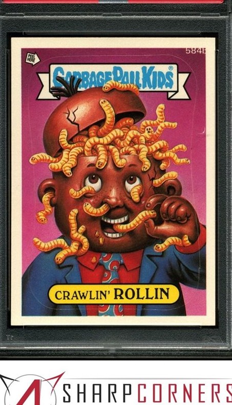 1988 Topps Garbage Pail Kids Series 15 Die-Cut-Completed Puzzle Back #584b Crawlin' Rollin front