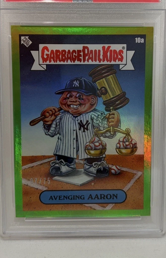 2023 Topps Topps Garbage Pail Kids X Mlb Series 3 Green Foil #10a Avenging Aaron front
