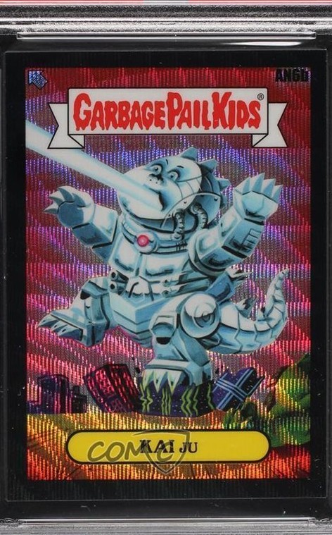 2021 Topps Garbage Pail Kids BLACK WAVE REFRACTOR #AN6b Kai Ju front