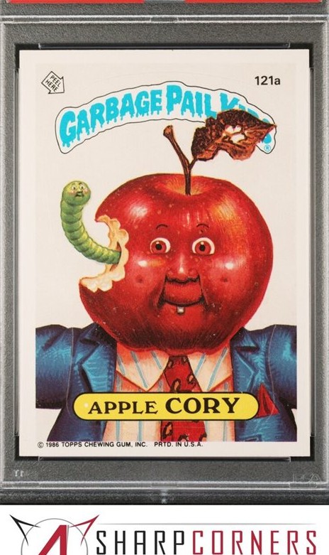 1986 Topps Garbage Pail Kids Series 3 With Copyright #121a Apple Cory front