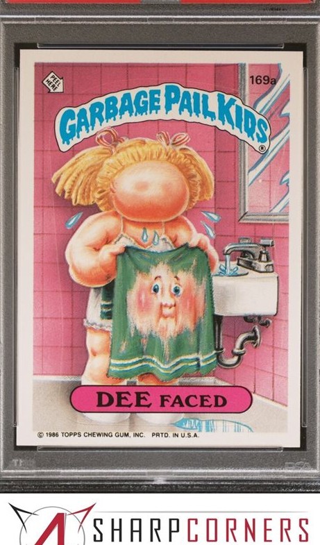 1986 Topps Garbage Pail Kids Series 5 Bottom Of Banner Back #169a Dee Faced front