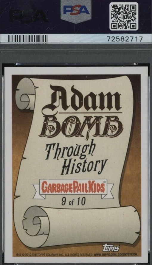 2012 Topps Garbage Pail Kids Adam Bomb Through History Silver #9 Launch Of Apollo 11 front