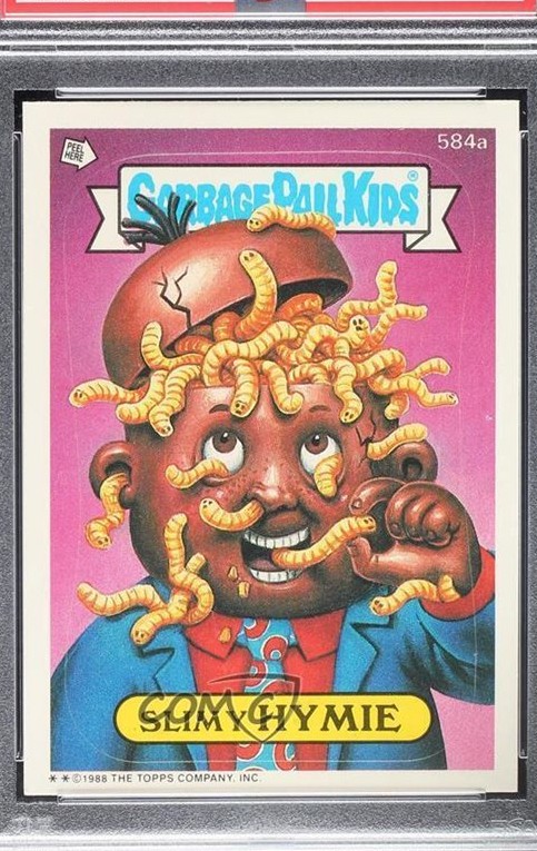 1988 Topps Garbage Pail Kids Series 15 Die-Cut-Puzzle Piece Back #584a Slimy Hymie front