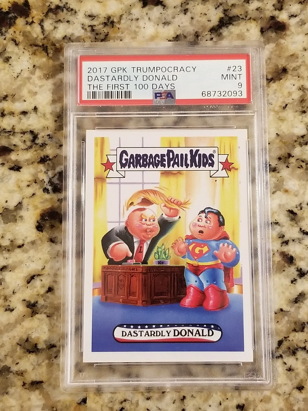 2017 Topps Garbage Pail Kids Trumpocracy The First 100 Days #23 Dastardly Donald front