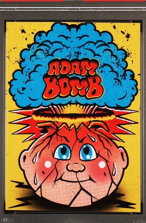 2020 Topps Garbage Pail Kids Skateboard Stickers #1 Adam Bomb front