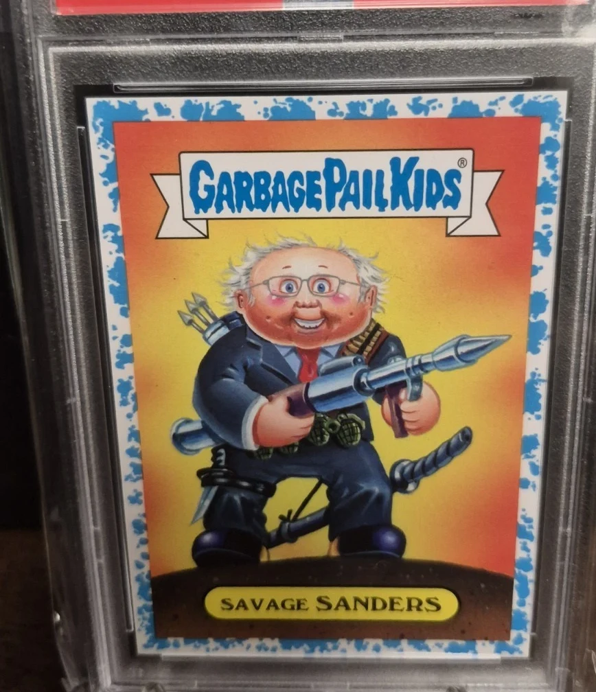 2016 Topps Topps Garbage Pail Kids American U.S. Presidential Candidate Sticker Spit #2b Savage Sanders front