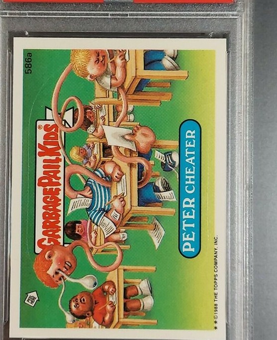 1988 Topps Garbage Pail Kids Series 15 Die-Cut #586a Peter Cheater front