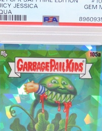 2021 Topps Garbage Pail Kids Sapphire Edition Aqua #105a Juicy Jessica front