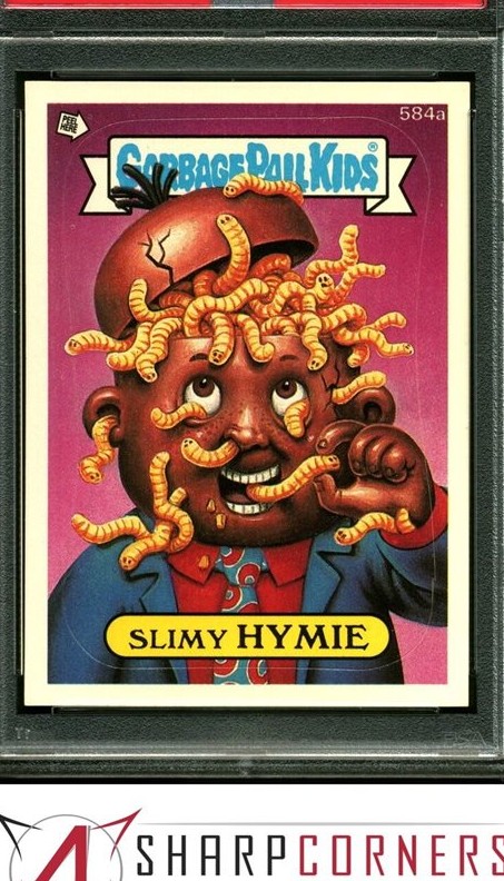 1988 Topps Garbage Pail Kids Series 15 Die-Cut-Completed Puzzle Back #584a Slimy Hymie front