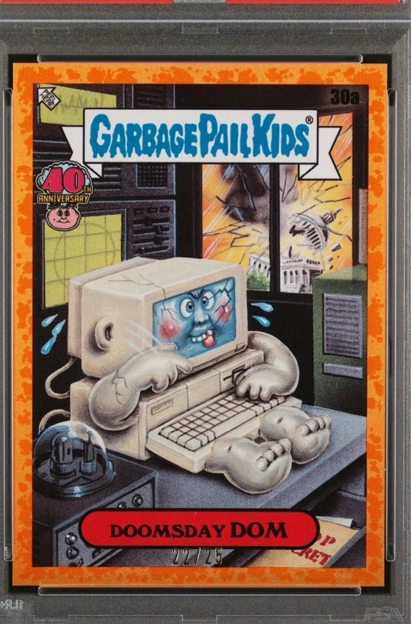2025 Topps Worst Of Garbage Pail Kids 40Th Anniversary Sour Orange #30a Doomsday Dom front