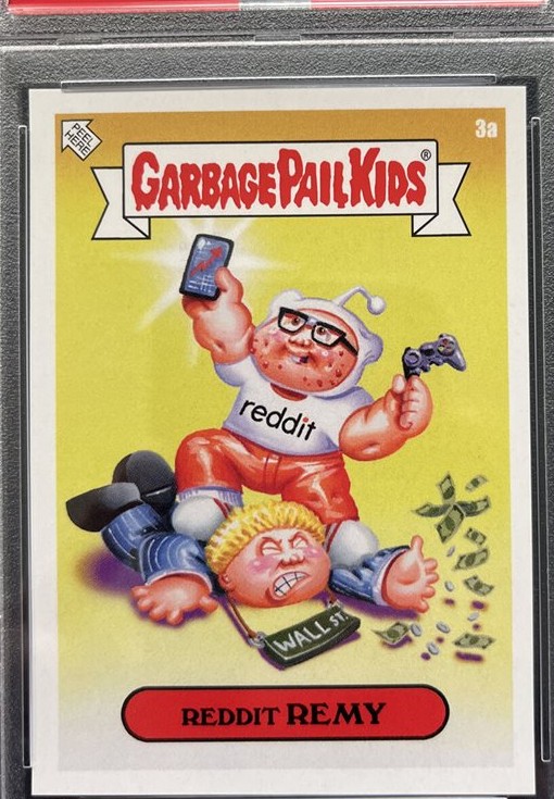 2021 Topps Garbage Pail Kids Gamestonk #3a Reddit Remy front