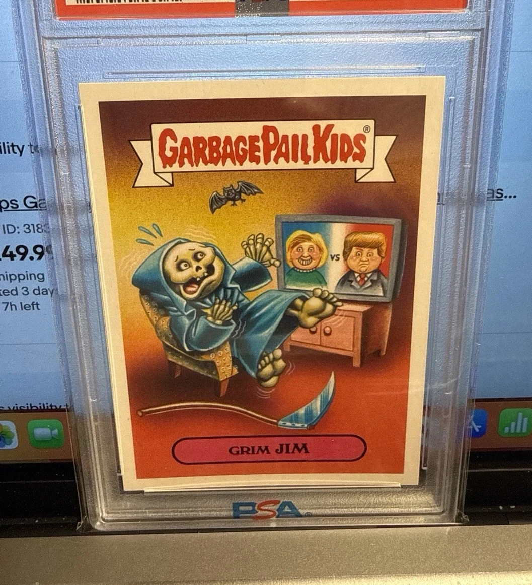 2017 Topps Garbage Pail Kids Adam-Geddon Series 1 Nuclear Sticker #1a Grim Jim front