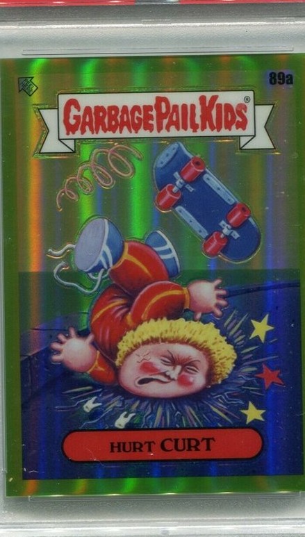 2020 Topps Garbage Pail Kids GREEN REFRACTOR #89a Hurt Curt front