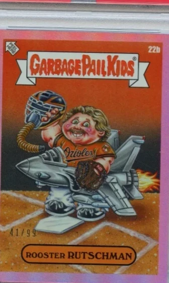 2023 Topps Topps Garbage Pail Kids X Mlb Series 3 Pink Foil #22b Rooster Rutschman front