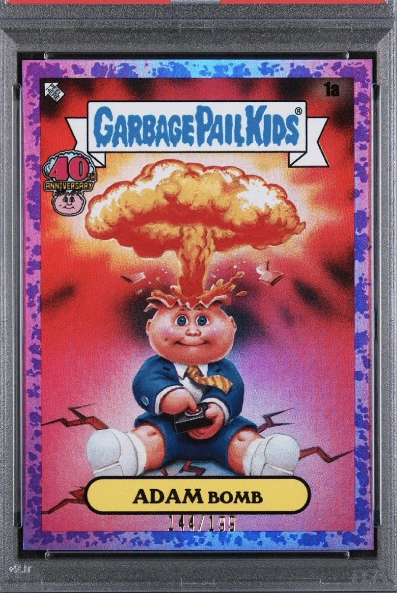 2025 Topps Worst Of Garbage Pail Kids 40Th Anniversary Purple #1a Adam Bomb front