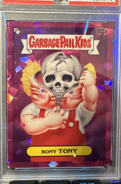 2021 Topps Garbage Pail Kids Sapphire Edition Fuchsia #132a Bony Tony front