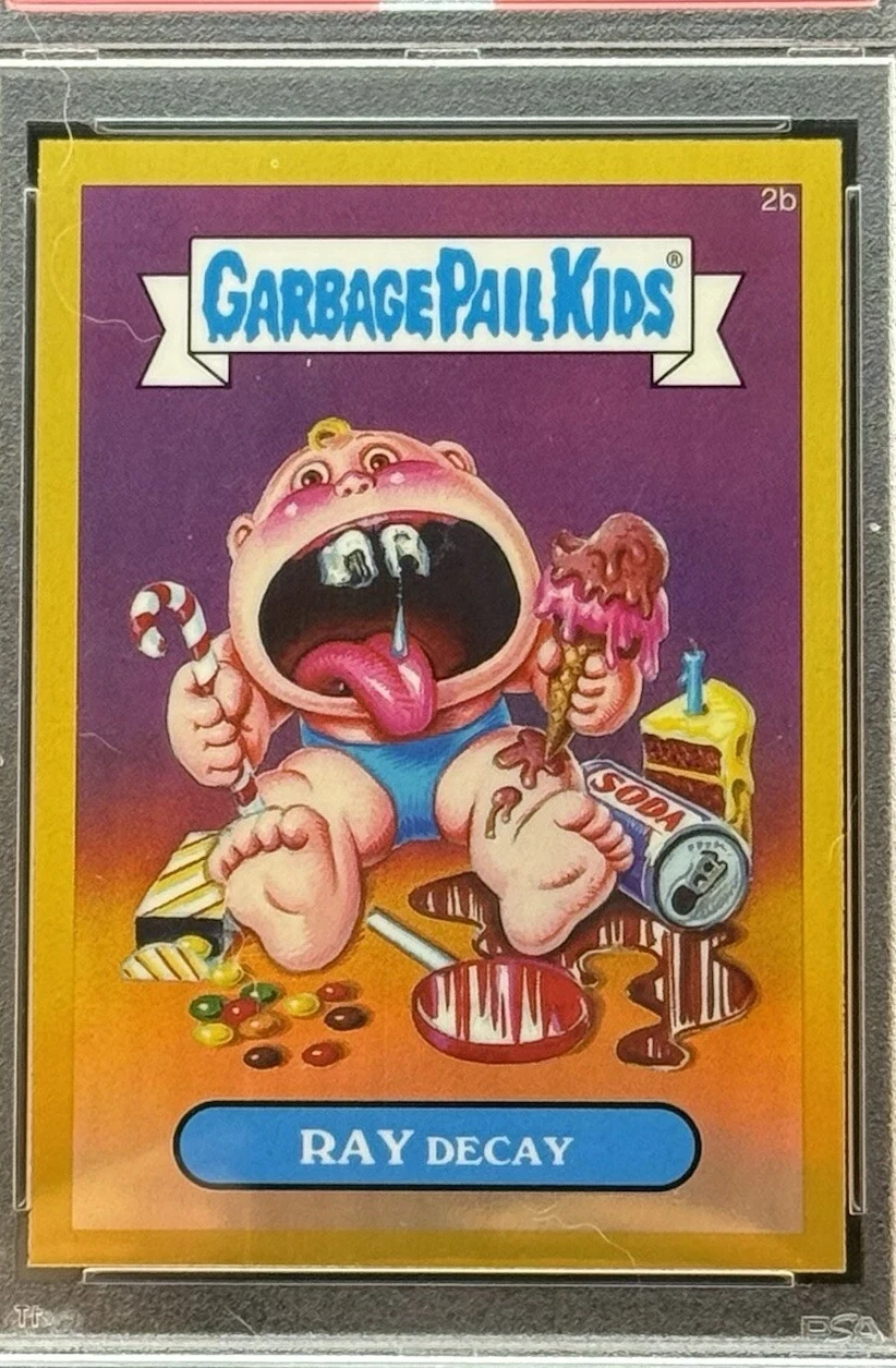 2013 Topps Garbage Pail Kids Chrome Series 1 Gold Refractor #2b Ray Decay front
