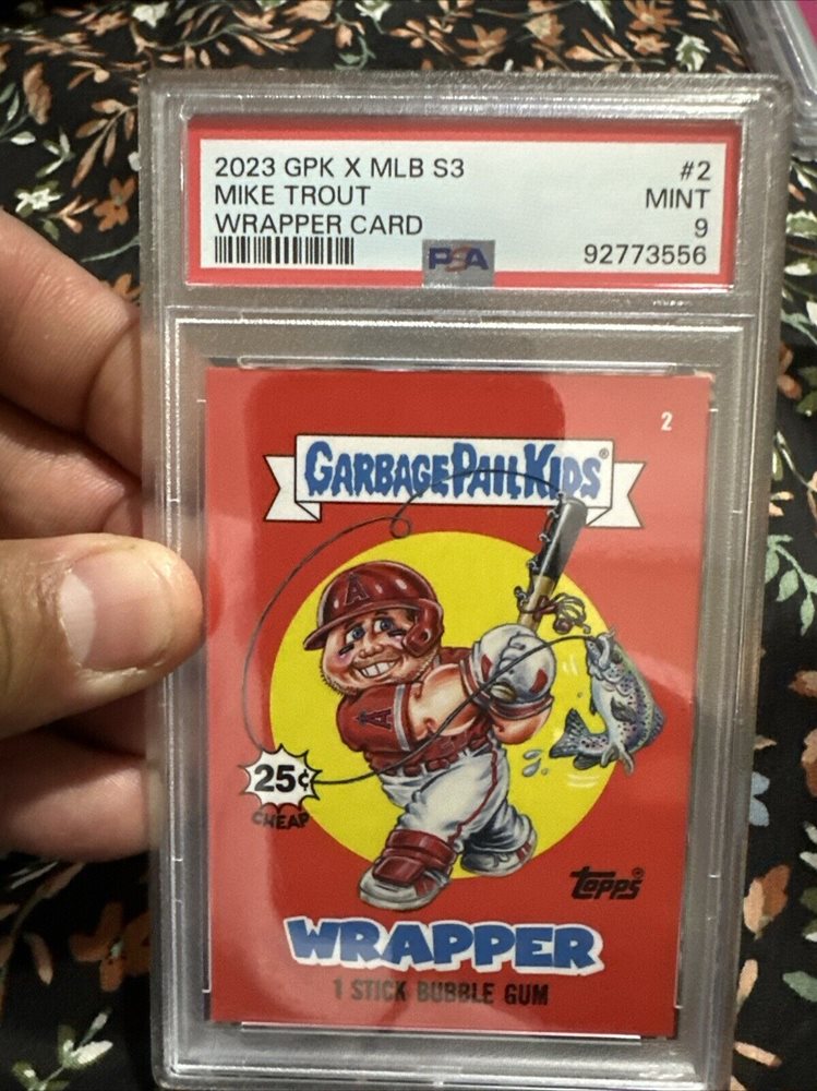2023 Topps Topps Garbage Pail Kids X Mlb Series 3 Wrapper Cards #2 Mike Trout front
