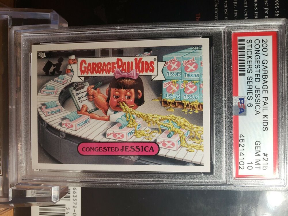 2007 Topps Garbage Pail Kids Stickers Series 6 #21b Congested Jessica front
