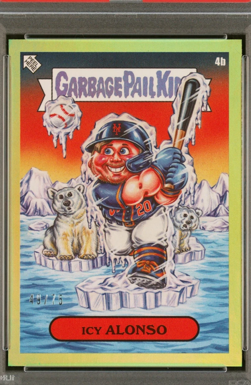 2023 Topps Topps Garbage Pail Kids X Mlb Series 3 Green Foil #4b Icy Alonso front