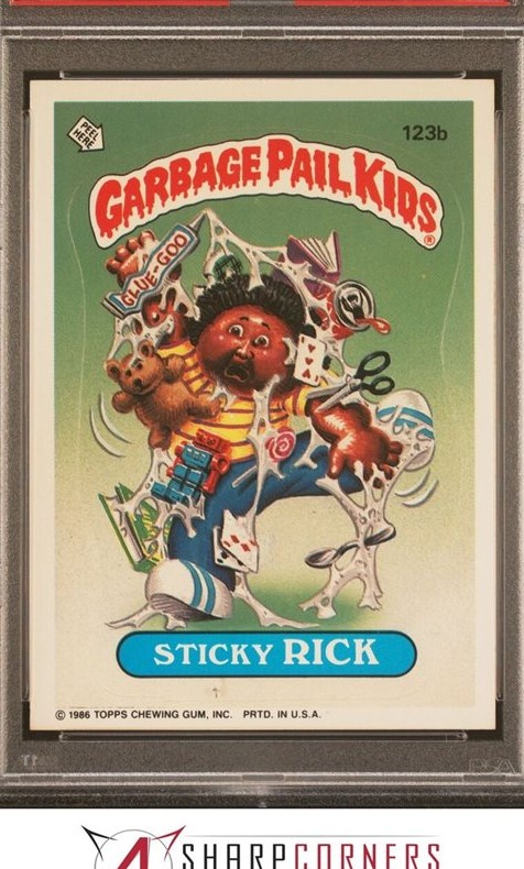 1986 Topps Garbage Pail Kids Stickers-U.K. Minis #123b Sticky Rick front