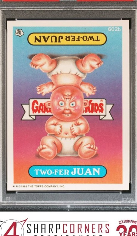 1988 Topps Garbage Pail Kids Series 15 #602b Two-Fer Juan front