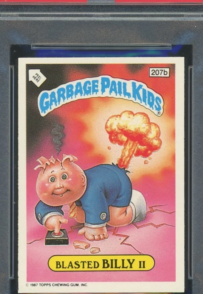 1986 Topps Garbage Pail Kids Stickers-U.K. Minis #207b Blasted Billy Ii front