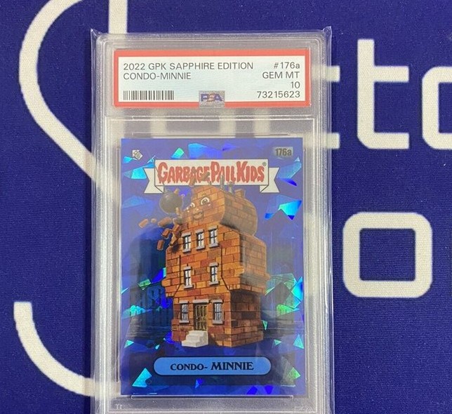 2022 Topps Garbage Pail Kids Sapphire #176a Condo-Minnie front
