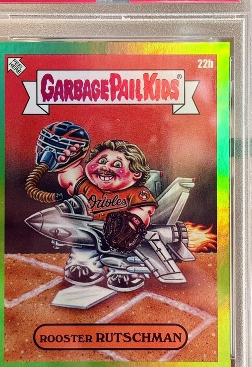 2023 Topps Topps Garbage Pail Kids X Mlb Series 3 Green Foil #22b Rooster Rutschman front