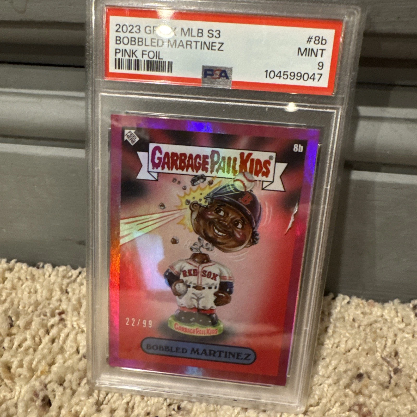 2023 Topps Topps Garbage Pail Kids X Mlb Series 3 Pink Foil #8b Bobbled Martinez front