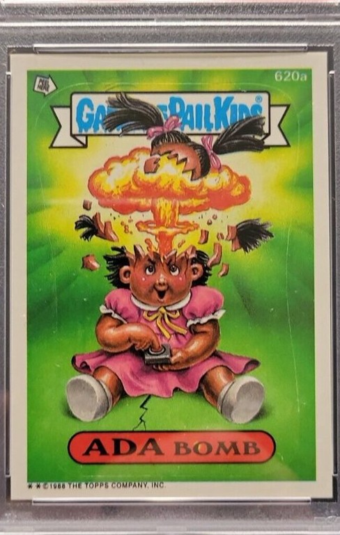 1988 Topps Garbage Pail Kids Series 15 Die-Cut #620a Ada Bomb front