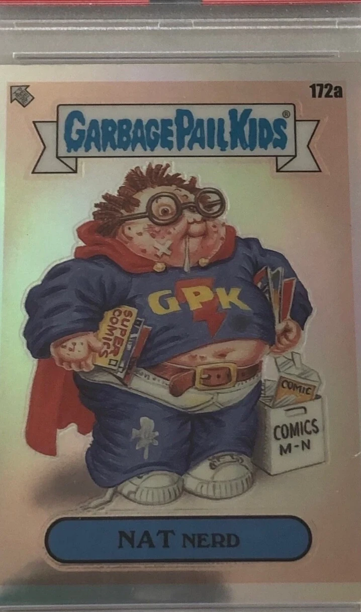 2022 Topps Garbage Pail Kids REFRACTOR #172a Nat Nerd front