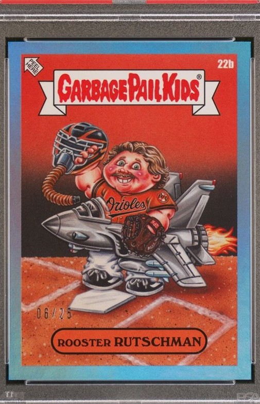 2023 Topps Topps Garbage Pail Kids X Mlb Series 3 Blue Foil #22b Rooster Rutschman front