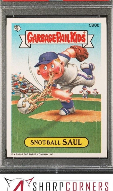 1988 Topps Garbage Pail Kids Series 15 Die-Cut #590b Snot-Ball Saul front