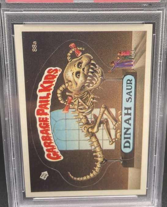 1986 Topps Garbage Pail Kids Stickers #88a Dinah Saur front
