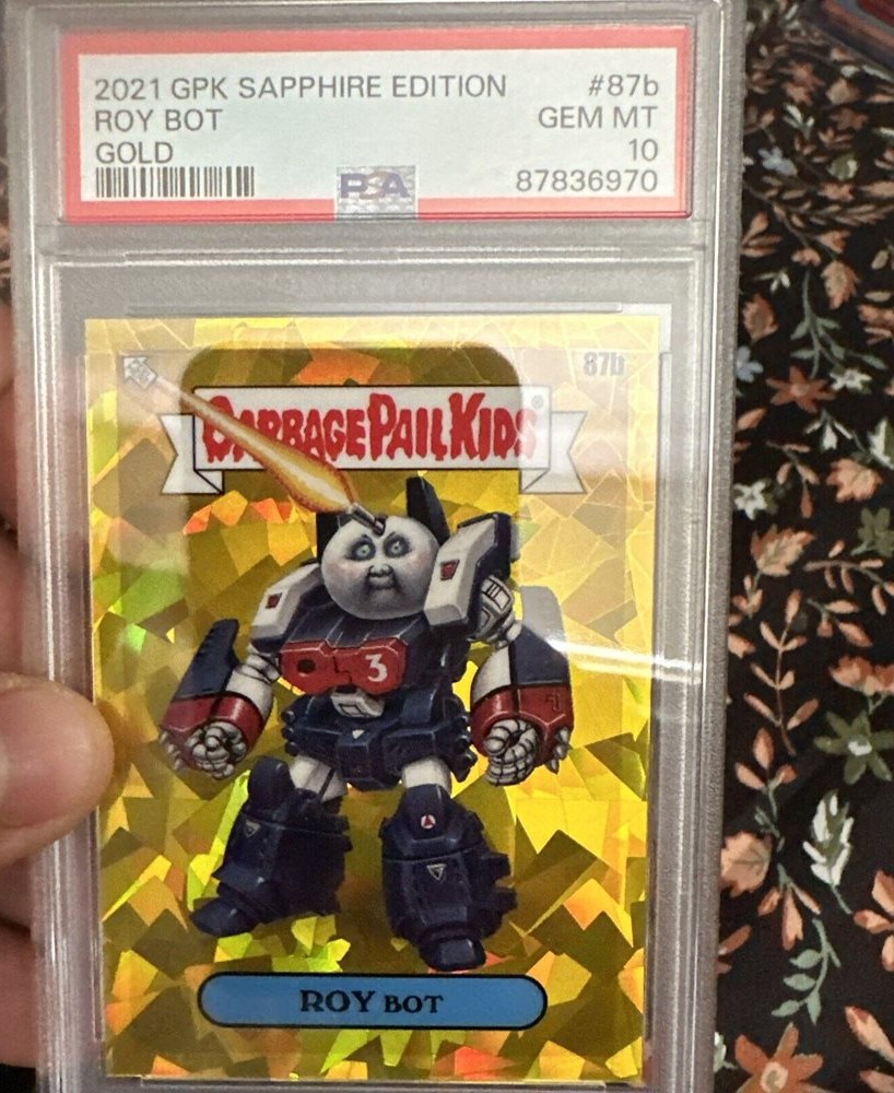 2021 Topps Garbage Pail Kids Sapphire Edition Gold #87b Roy Bot front
