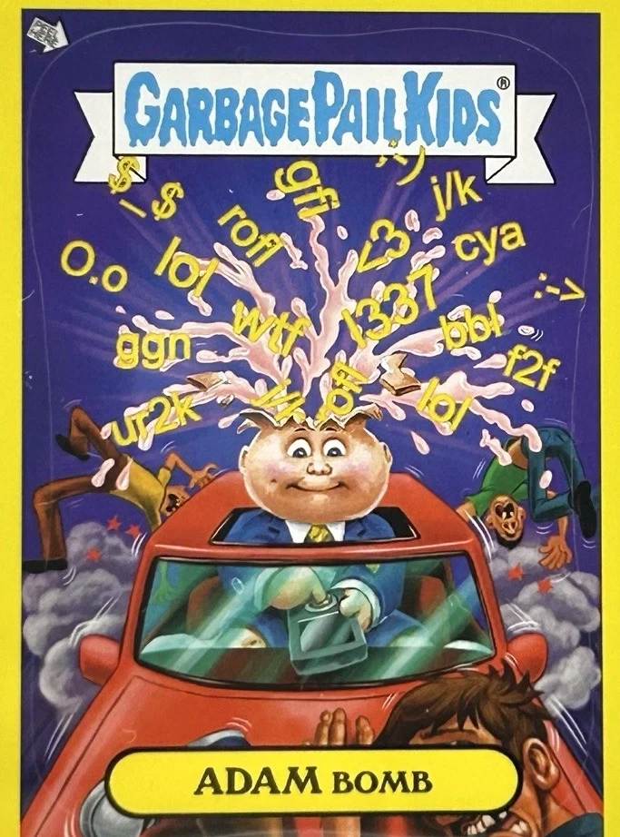 2011 Topps Garbage Pail Kids Flashback Adam Mania Stickers #4 Adam Bomb front