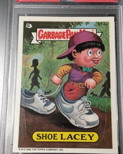 1988 Topps Garbage Pail Kids Series 15 Die-Cut #612a Shoe Lacey front