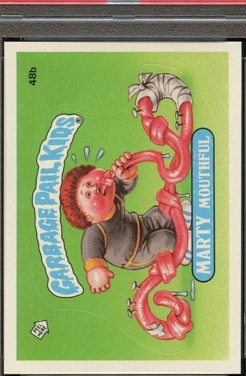 1985 Topps Garbage Pail Kids Series 2 Glossy #48b Marty Mouthful front