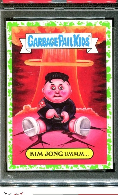2017 Topps Garbage Pail Kids Adam-Geddon Series 1 Nuclear Sticker Puke #4a Kim Jong Ummm... front