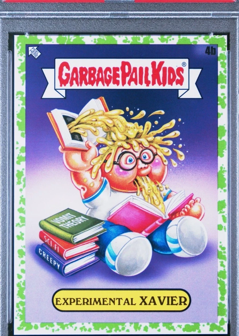 2022 Topps Garbage Pail Kids Book Worms Booger Green #4b Experimental Xavier front