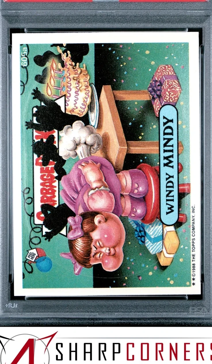 1988 Topps Garbage Pail Kids Series 15 Die-Cut #605a Windy Mindy front