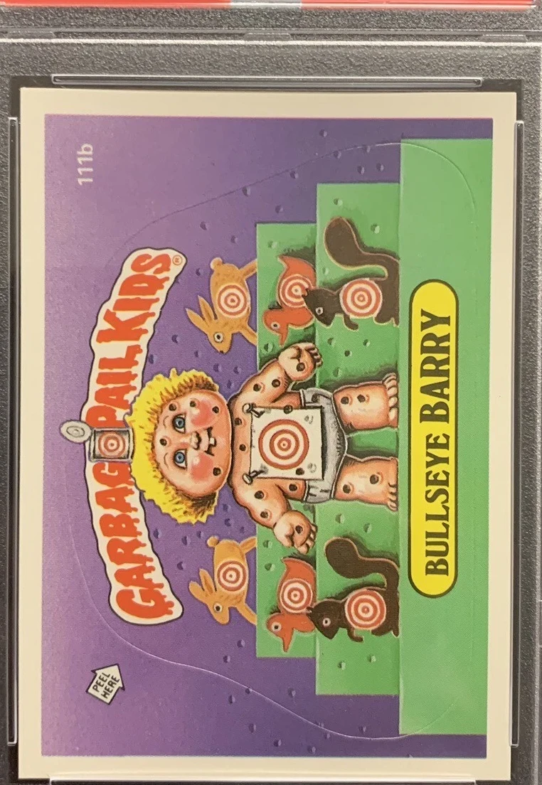 1986 Topps Garbage Pail Kids Stickers STICKERS #111b Bullseye Barry front
